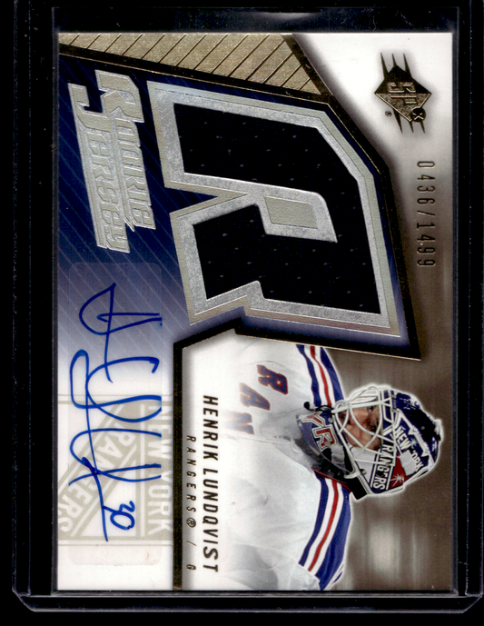 2005-06 Upper Deck SPx - Rookie Jersey - Henrik Lundqvist #173 /1499 RC