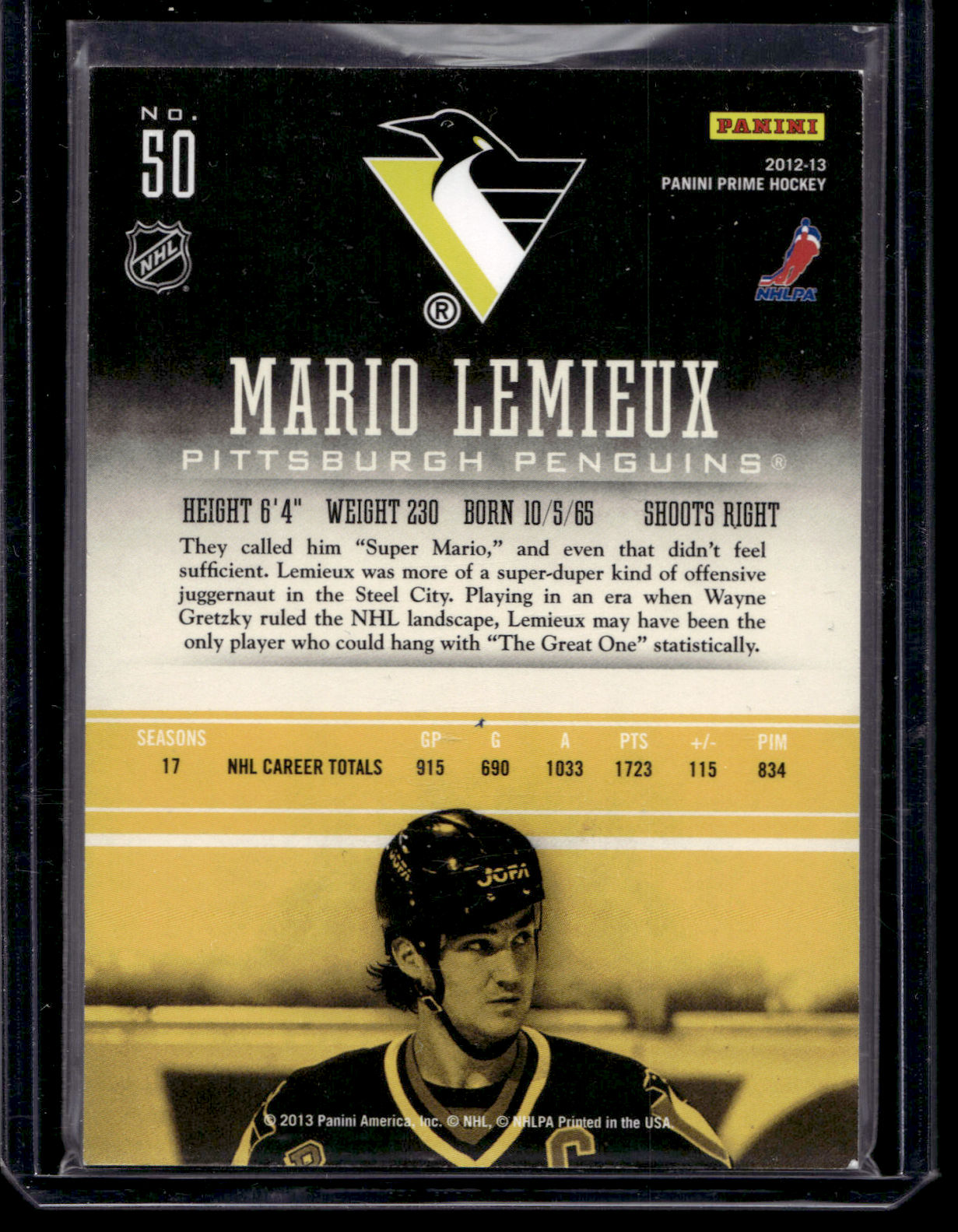 2012-13 Panini Prime - Holo Gold - Mario Lemieux #50 /5