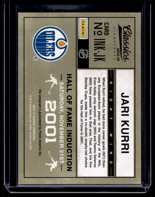 2012-13 Panini Classics Signatures - Inaugural Inks - Jari Kurri #INK-JK /100