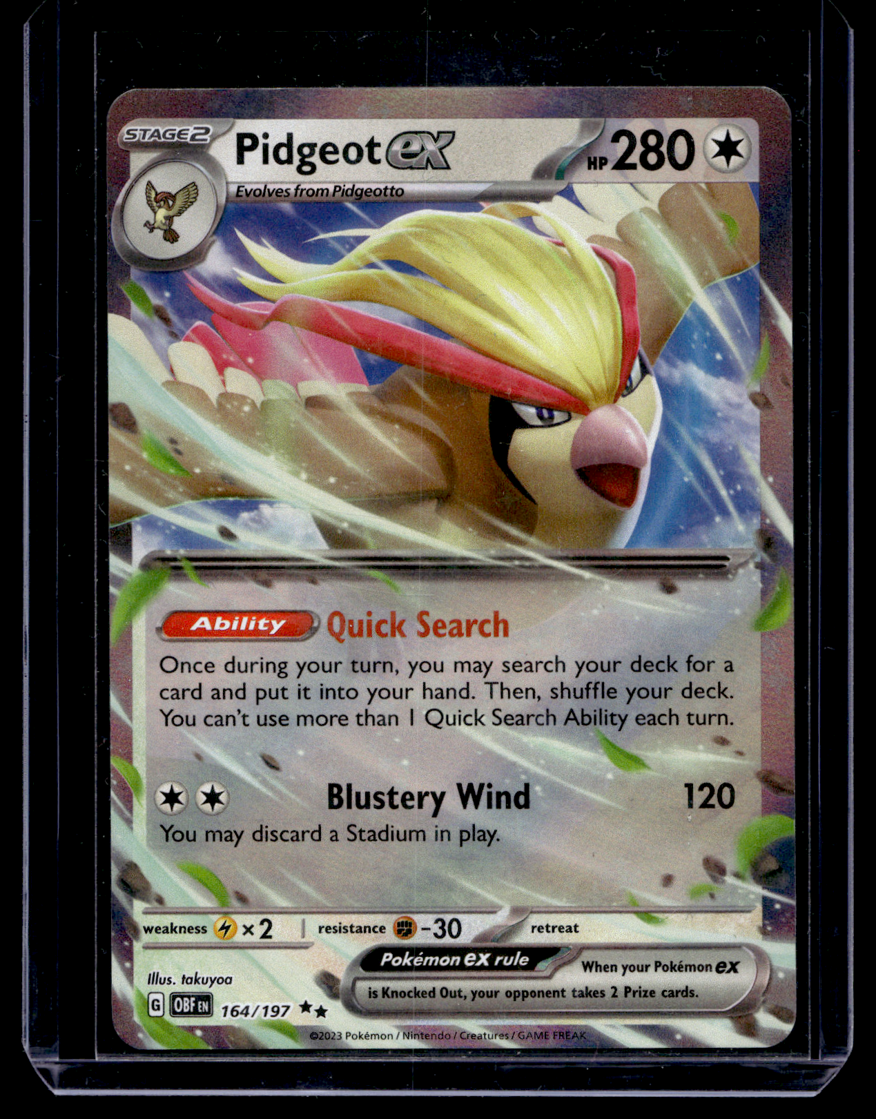 2023 Pokemon - Scarlet & Violet - Obsidian Flames - Pidgeot ex #164