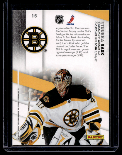 2010-11 Panini Certified - Certified Potential - Mirror Emerald - Tuukka Rask #15 /5