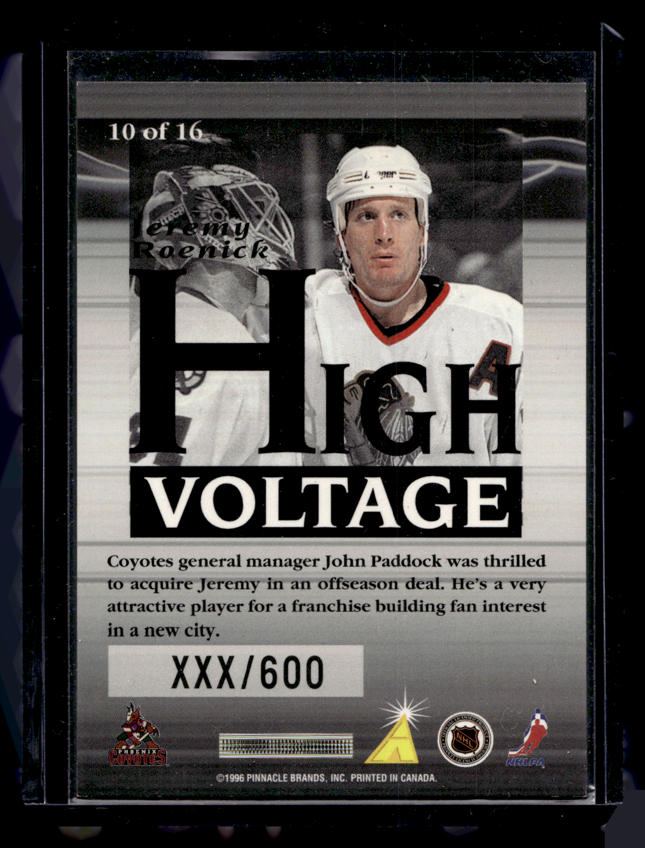 1996-97 Pinnacle High Voltage - Executive Master Set - Jeremy Roenick -  XXX/600