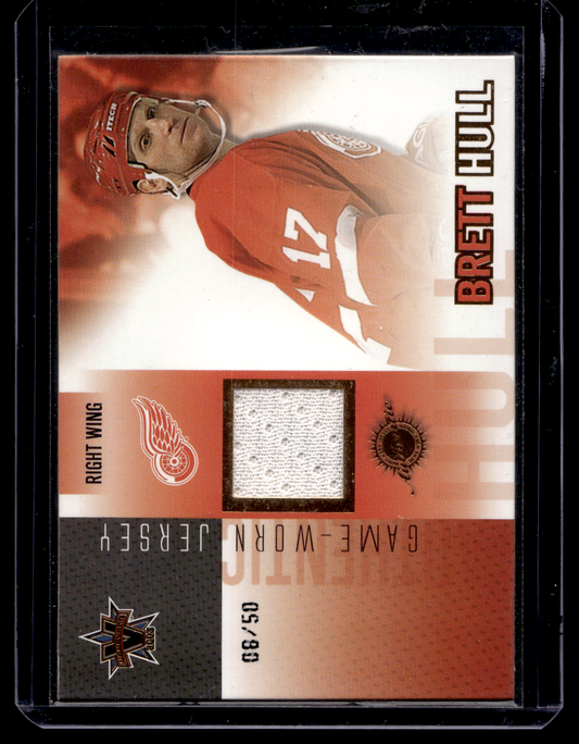 2002-03 Pacific Vanguard - Game-Worn Jerseys - Gold - Brett Hull #18 /50