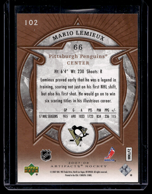 2007-08 Upper Deck Artifacts - Bronze - Legends - Mario Lemieux #102 /10