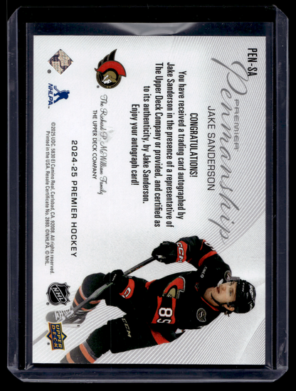 2024-25 Upper Deck Premier - Premier Penmanship - Jake Sanderson #PEN-SA