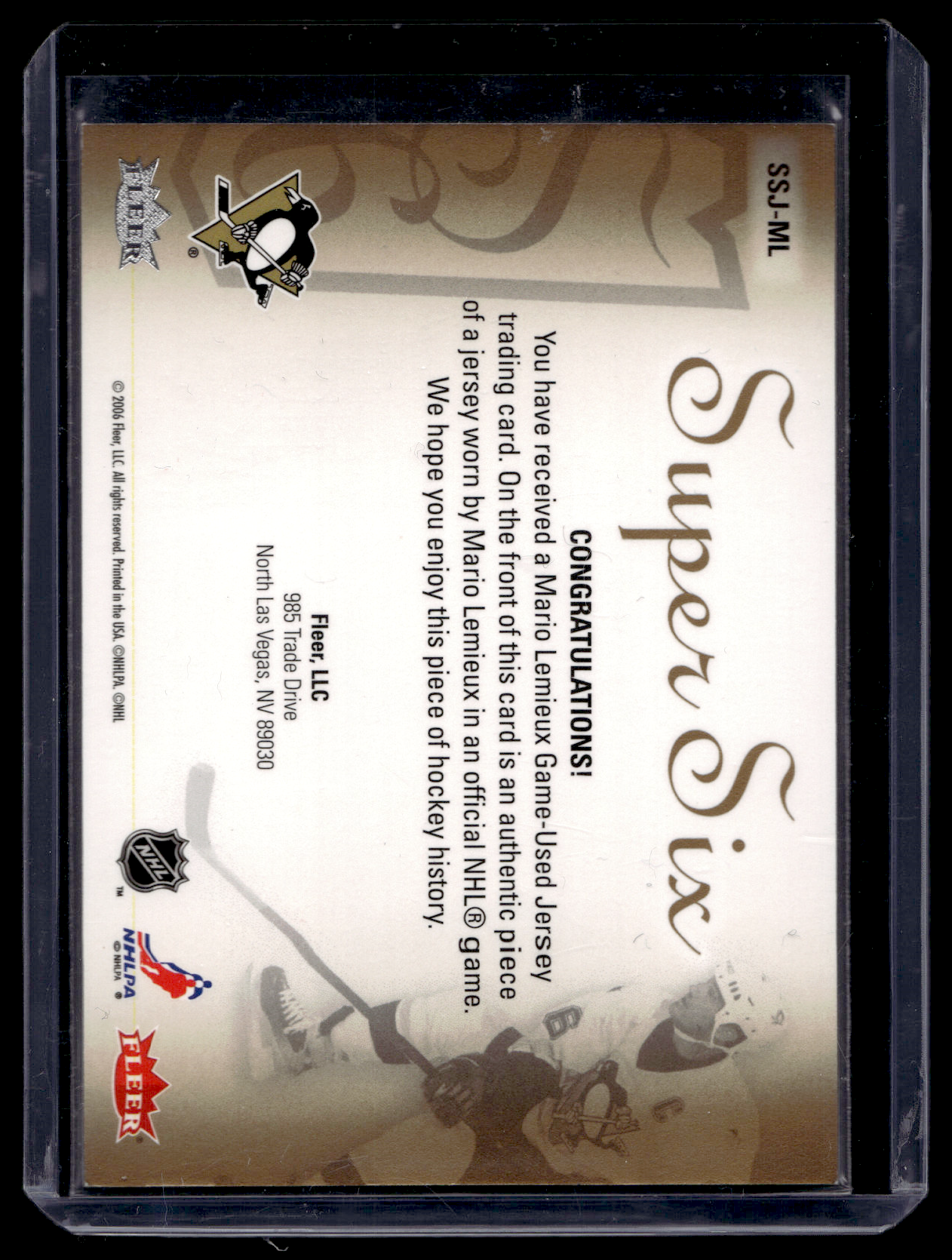 2005-06 Fleer Ultra - Super Six Jersey - Mario Lemieux #SSJ-ML