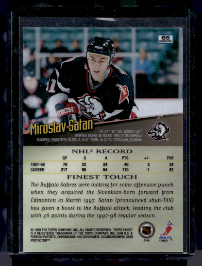1998-99 Topps Finest - No-Protector Refractor - Miroslav Satan #65