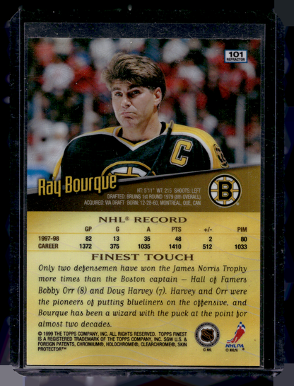 1998-99 Topps Finest - No-Protector Refractor - Ray Bourque #101