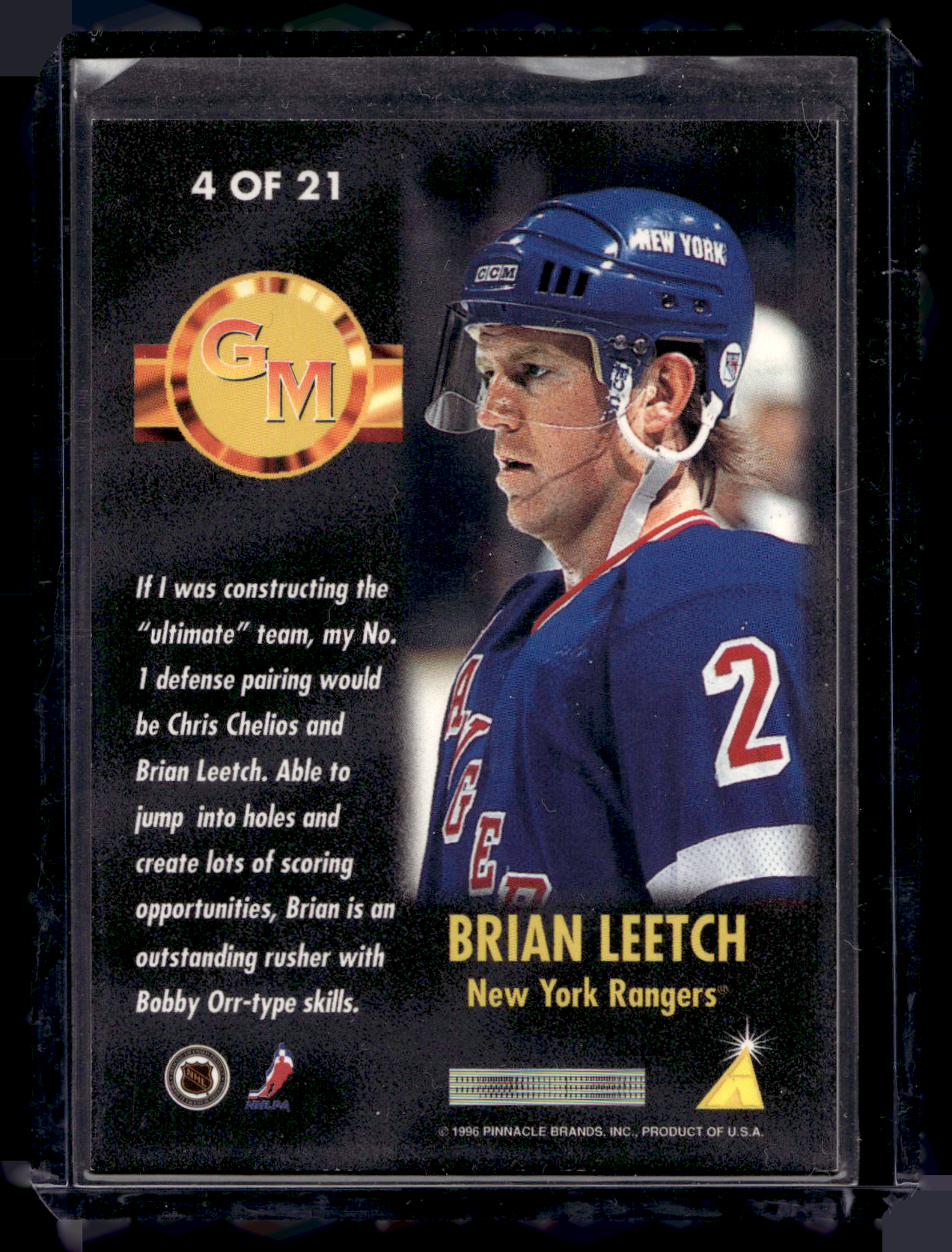 1995-96 Pinnacle Summit - General Manager's Choice - Brian Leetch #4