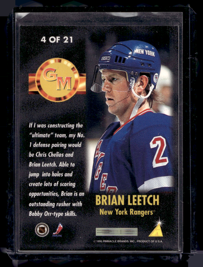 1995-96 Pinnacle Summit - General Manager's Choice - Brian Leetch #4