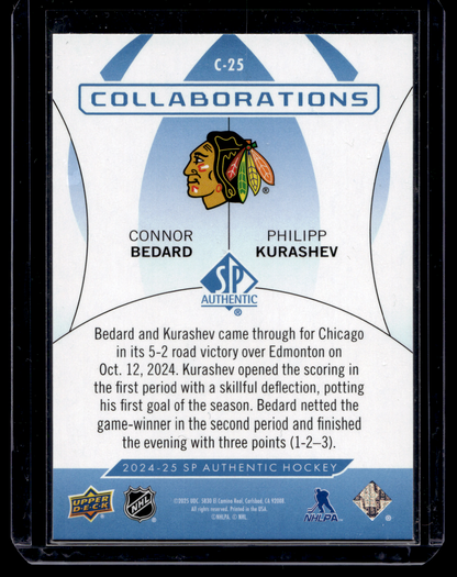 2024-25 Upper Deck SP Authentic - Collaborations - Blue - Connor Bedard / Philipp Kurashev #C-25