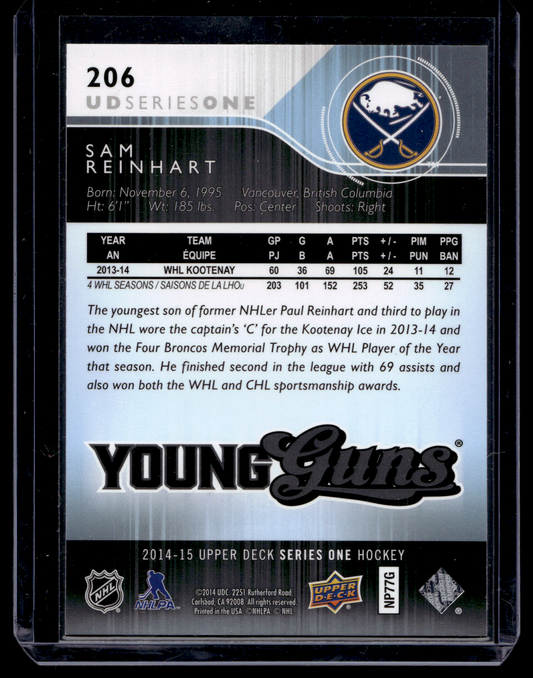 2014-15 Upper Deck Young Guns - Sam Reinhart #206 RC