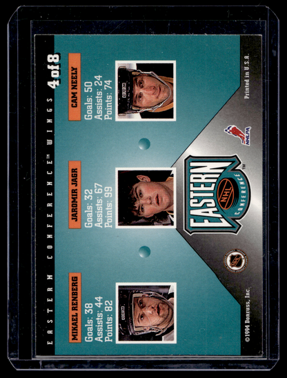 1994-95 Donruss - Dominators - Mikael Renberg / Jaromir Jagr / Cam Neely #4