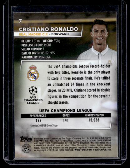 2022-23 Topps Stadium Club Chrome UEFA Club Competitions - Cristiano Ronaldo #7