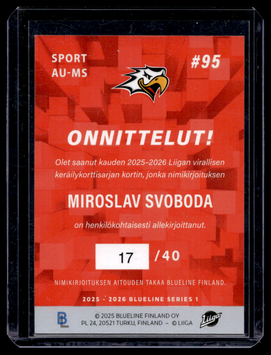 2025-26 Blueline Signature Gold - Miroslav Svoboda #AU-MS /40