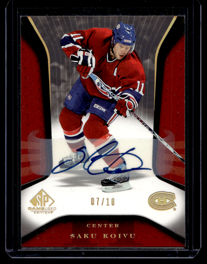 2006-07 Upper Deck SP Game Used Edition - Autographs - Saku Koivu #55 /10