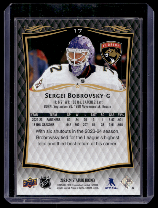 2024-25 Upper Deck Stature - 2023-24 Base - Sergei Bobrovsky #17