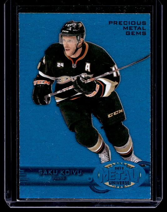 2012-13 Fleer Retro - 1997-98 Metal Universe Design - Precious Metal Gems Blue - Saku Koivu #20PMG /50