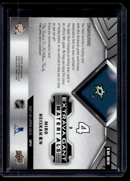 2021-22 Upper Deck SPx - Extravagant Materials - Miro Heiskanen #EM-MH