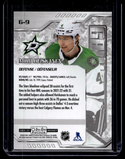 2022-23 Upper Deck OPC Platinum - Galvanized - Miro Heiskanen #G-9