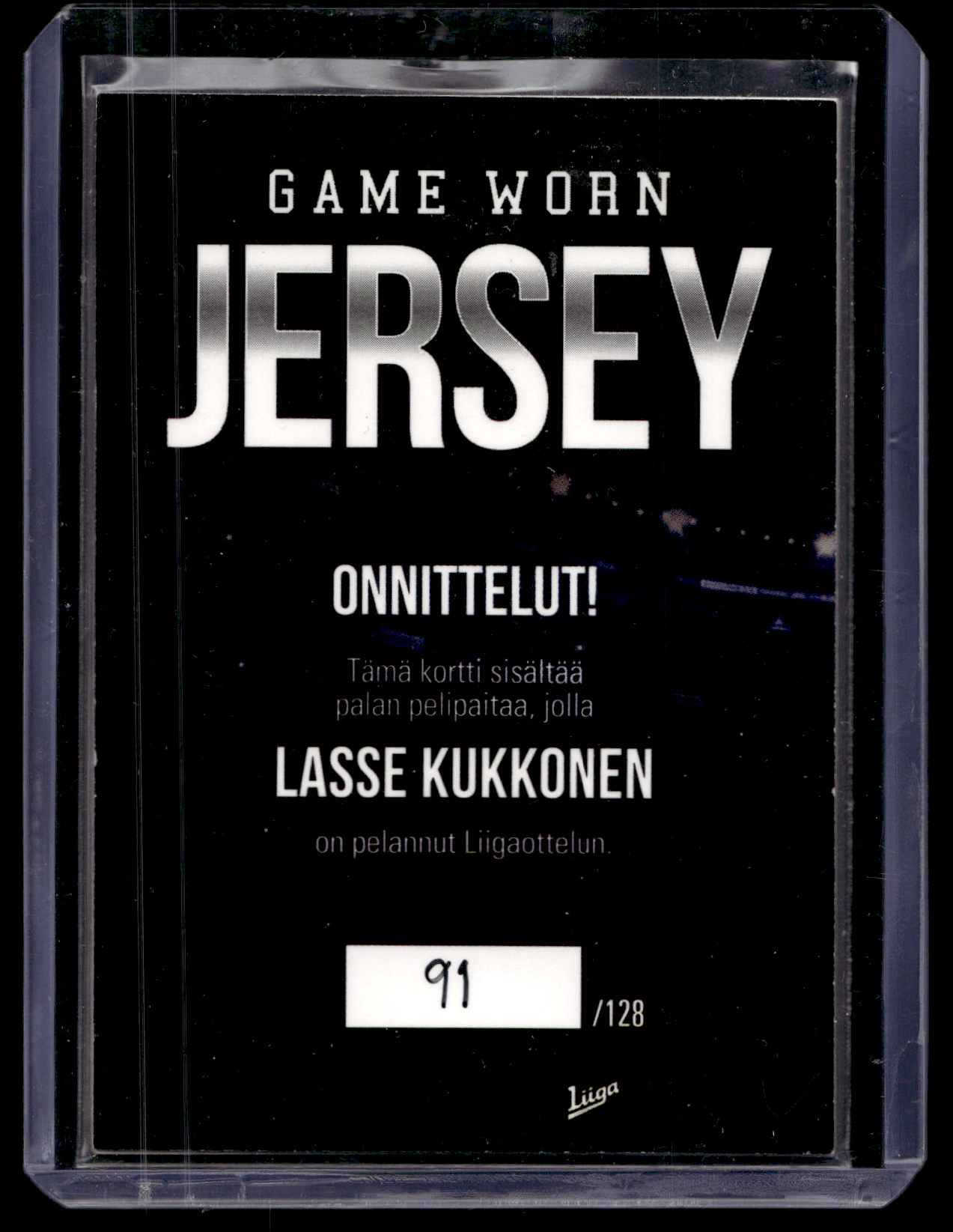 2017-18 Cardset - Game Worn Jersey - Lasse Kukkonen /128