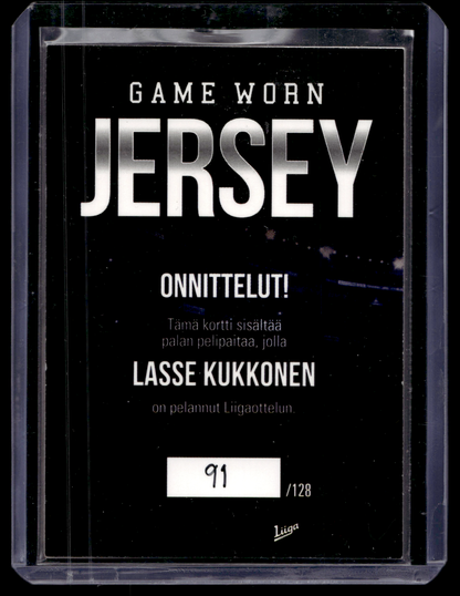 2017-18 Cardset - Game Worn Jersey - Lasse Kukkonen /128