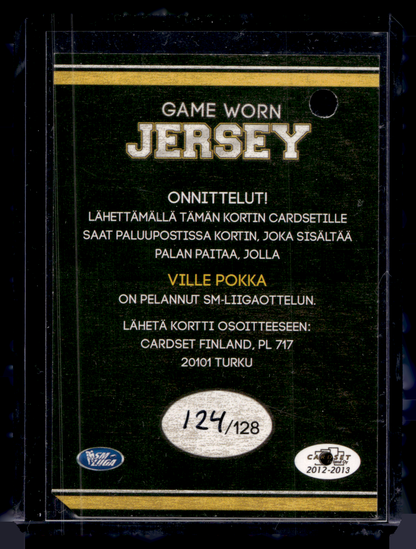 2012-13 Cardset - Game Worn Jersey - Ville Pokka /128