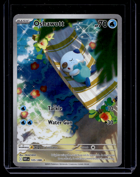 2025 Pokemon Scarlet & Violet - White Flare - Illustration Rare - Oshawott #105