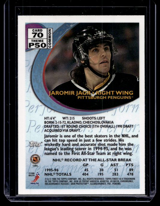 1995-96 Topps Finest - Jaromir Jagr #70