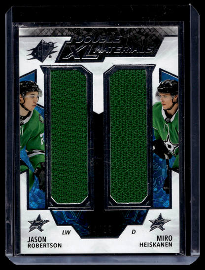 2021-22 Upper Deck SPx - Double XL Duos Materials - Jason Robertson / Miro Heiskanen #XL-HR /99