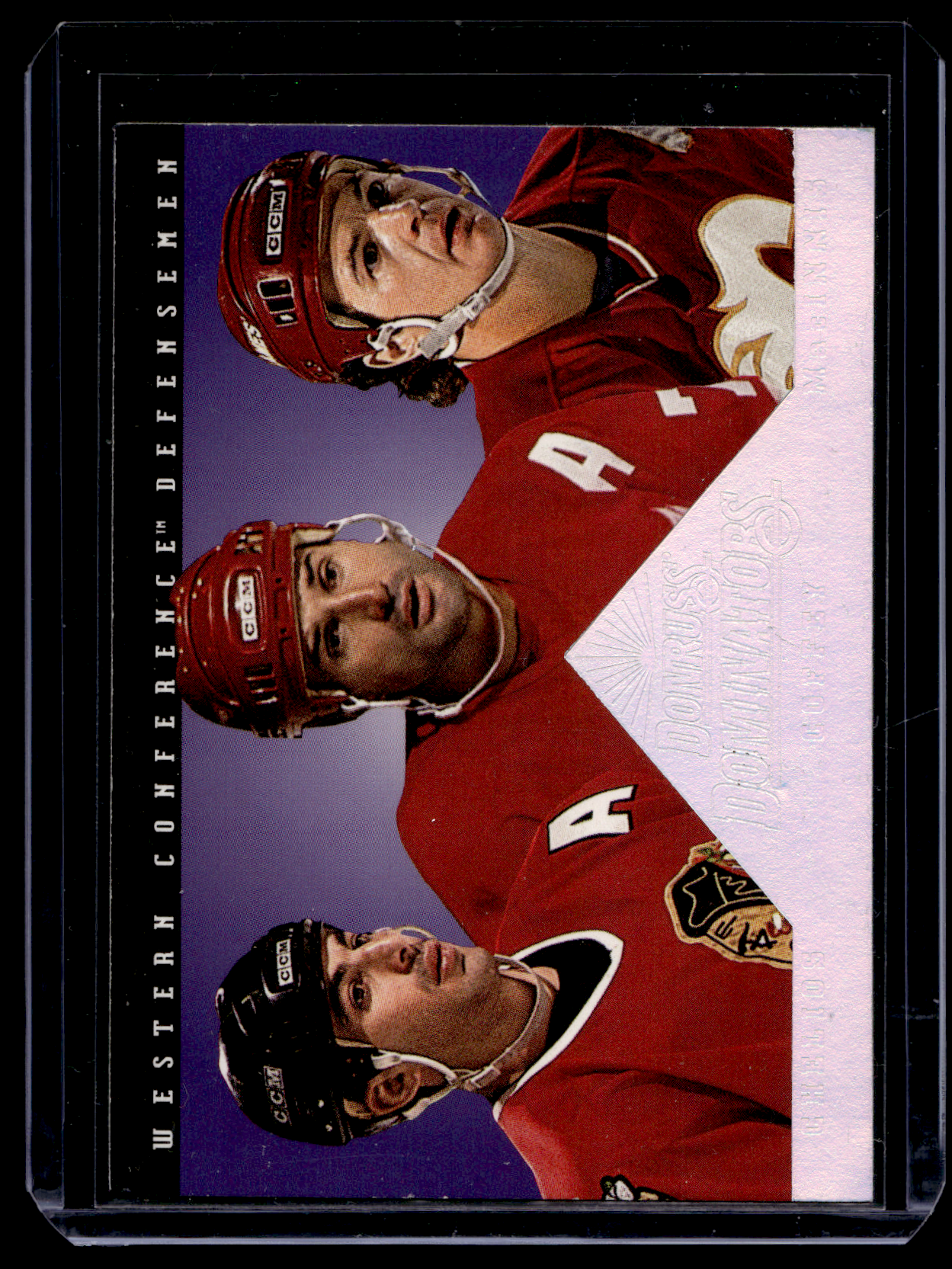 1994-95 Donruss - Dominators - Chris Chelios / Al MacInnis / Paul Coffey #6