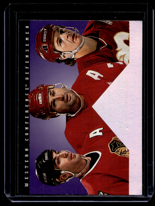 1994-95 Donruss - Dominators - Chris Chelios / Al MacInnis / Paul Coffey #6