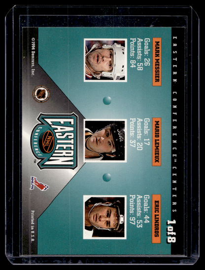 1994-95 Donruss - Dominators - Eric Lindros / Mario Lemieux / Mark Messier #1