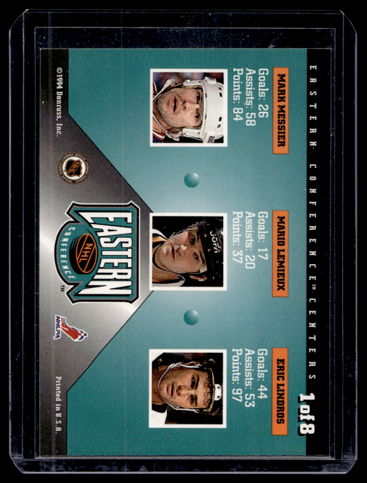 1994-95 Donruss - Dominators - Eric Lindros / Mario Lemieux / Mark Messier #1