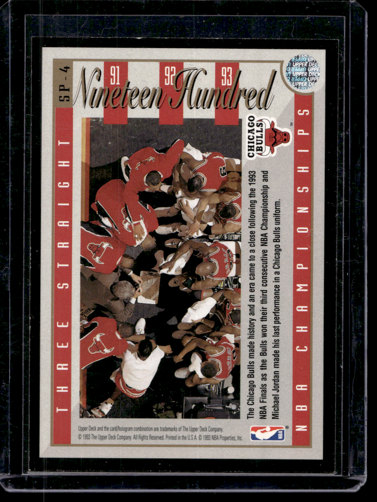 1993-94 Upper Deck - Special -Three Straight NBA Championships #SP-4