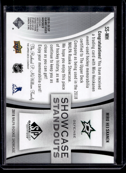 2019-20 Upper Deck SP Game Used - Showcase Standouts - Miro Heiskanen #SS-MH