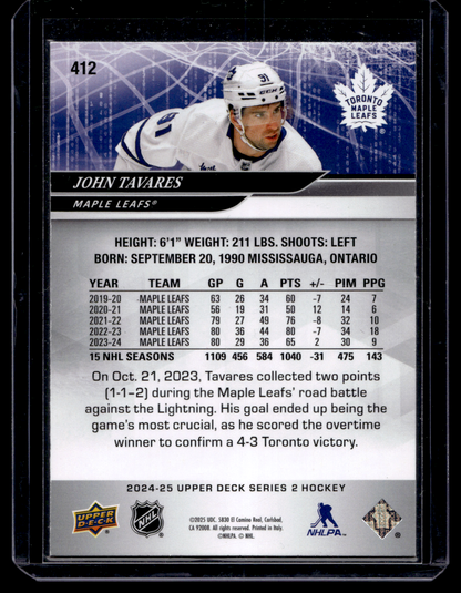 2024-25 Upper Deck Series 2 - Deluxe - John Tavares #412 /250