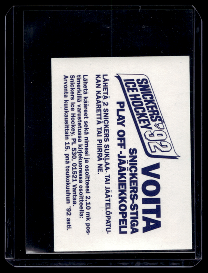 1992 Semic Snickers - Esa Tikkanen #14