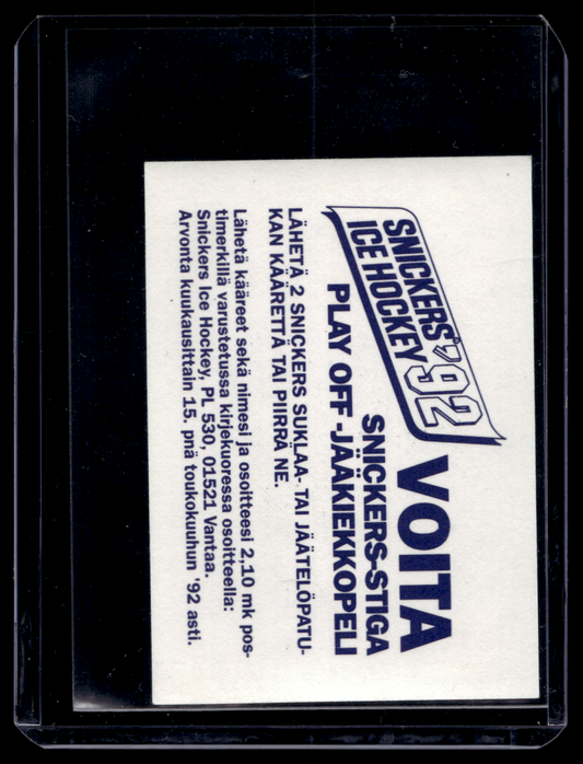 1992 Semic Snickers - Esa Tikkanen #14