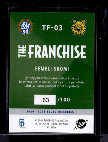2024-25 Blueline Franchise Blue - Eemeli Suomi #TF-03 /100