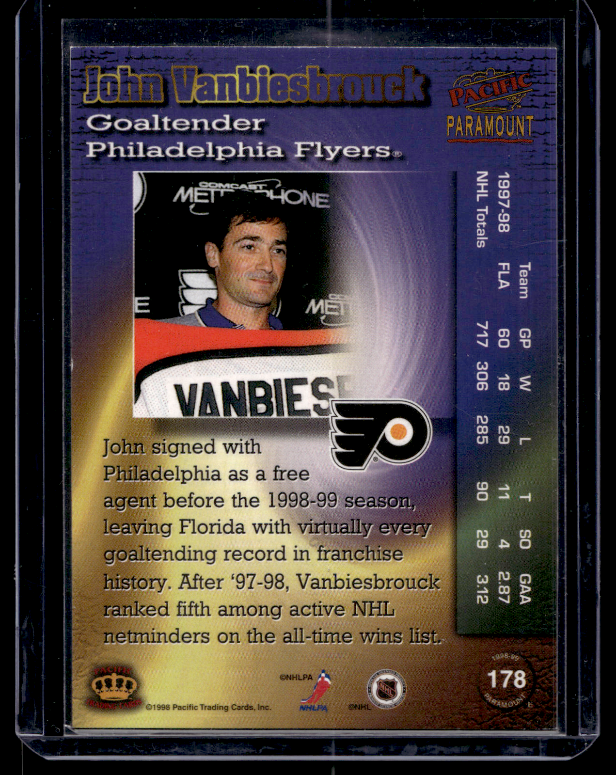 1998-99 Pacific Paramount - Emerald - John Vanbiesbrouck #178