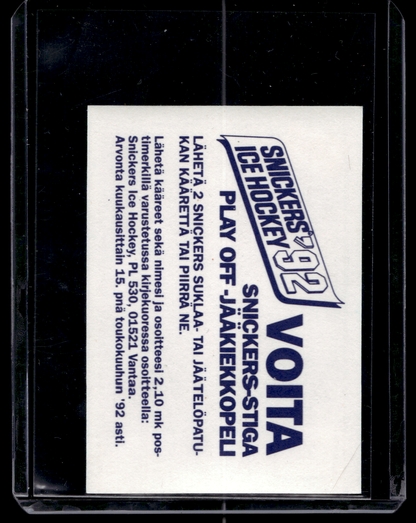 1992 Semic Snickers - Bill Ranford #75