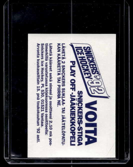 1992 Semic Snickers - Bill Ranford #75