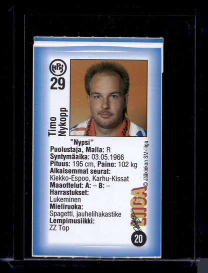 1992-93 JyväsHyvä HockeyLiiga - Timo Nykopp #20