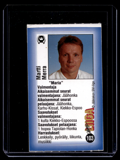 1992-93 JyväsHyvä HockeyLiiga - Martti Merra #103