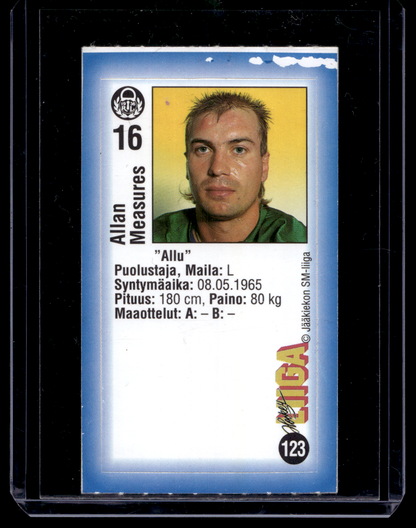 1992-93 JyväsHyvä HockeyLiiga - Allan Measures #123