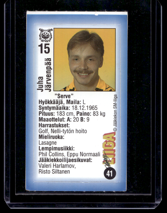 1992-93 JyväsHyvä HockeyLiiga - Juha Järvenpää #41