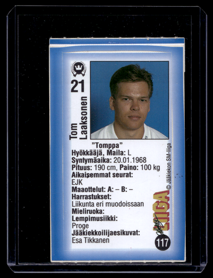 1992-93 JyväsHyvä HockeyLiiga - Tom Laaksonen #117
