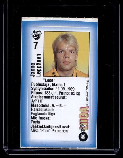 1992-93 JyväsHyvä HockeyLiiga - Janne Leppänen #99