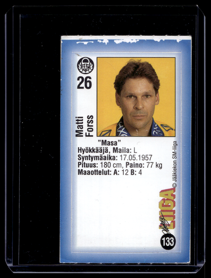 1992-93 JyväsHyvä HockeyLiiga - Matti Forss #133